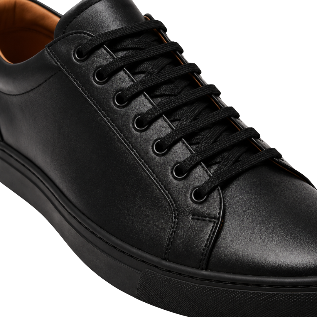 Premium schwarze Leder-Sneaker | Kalinghan
