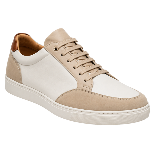 Beige and White Leather Trainers | Kalinghan