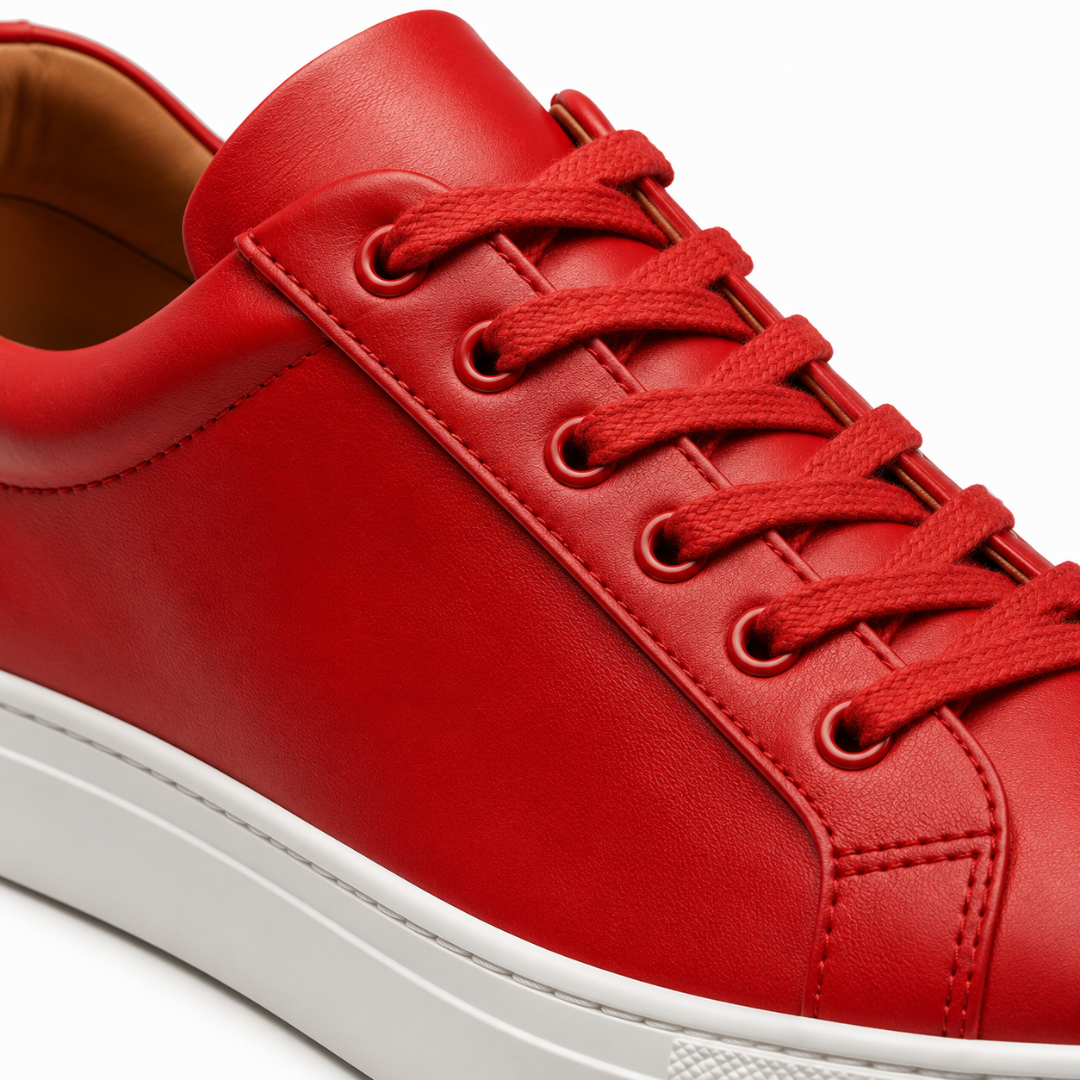Roter Premium-Low-Top-Sneaker aus Leder | Kalinghan